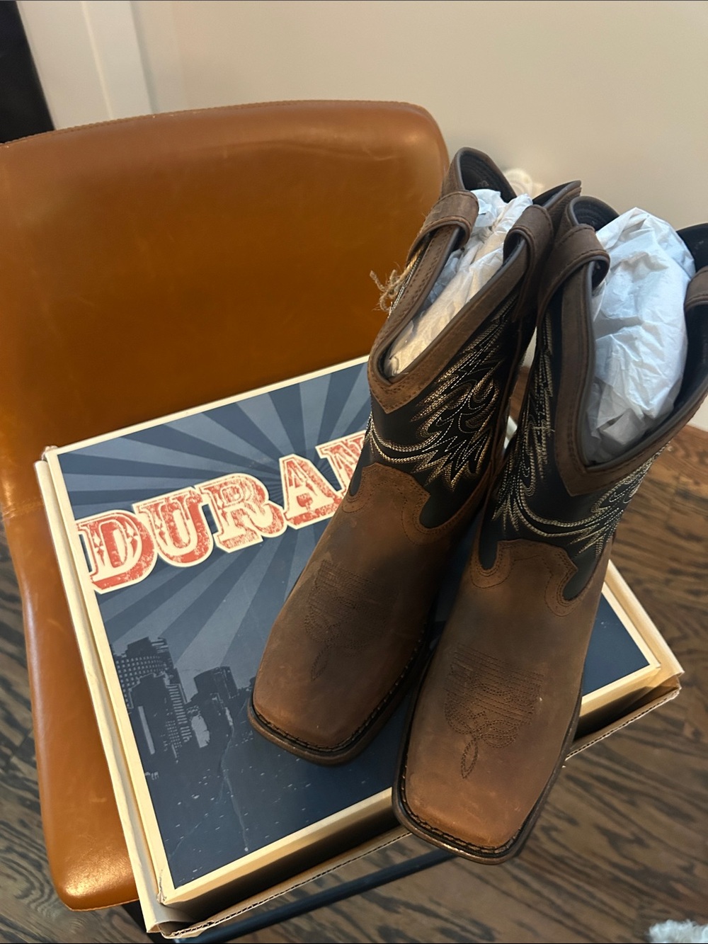 Durango Brown Western Stitch-Accent Men's Cowboy Boots